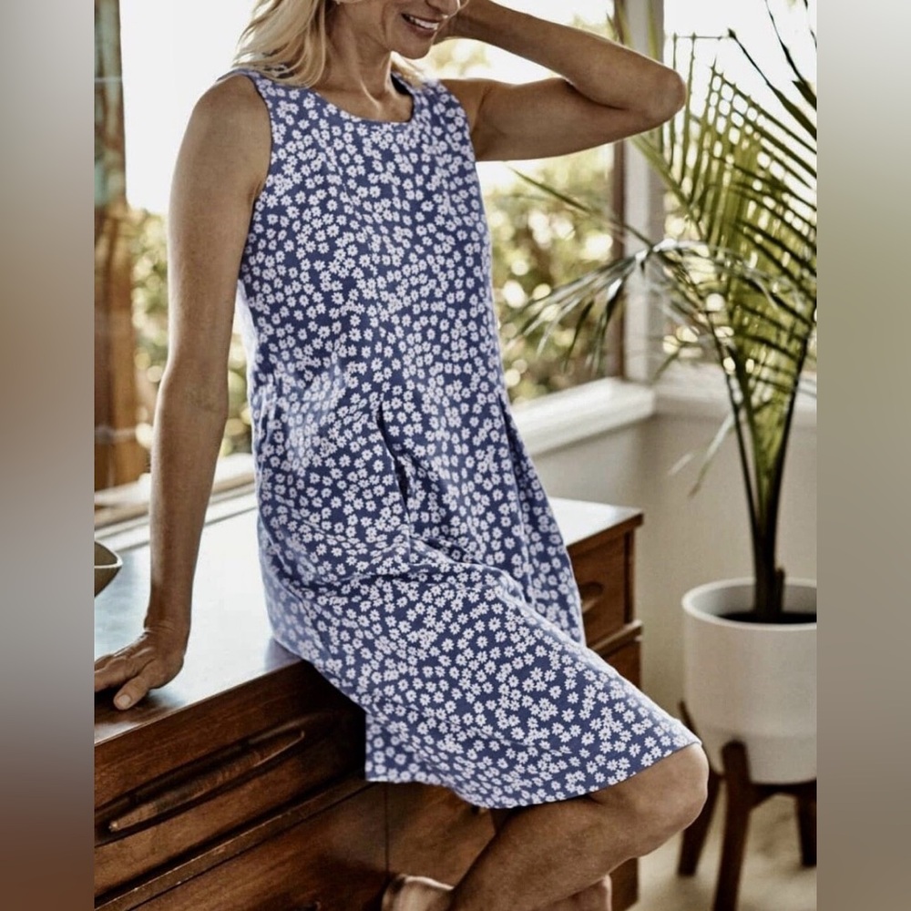 J. Jill Sleeveless Floral A-Line Dress